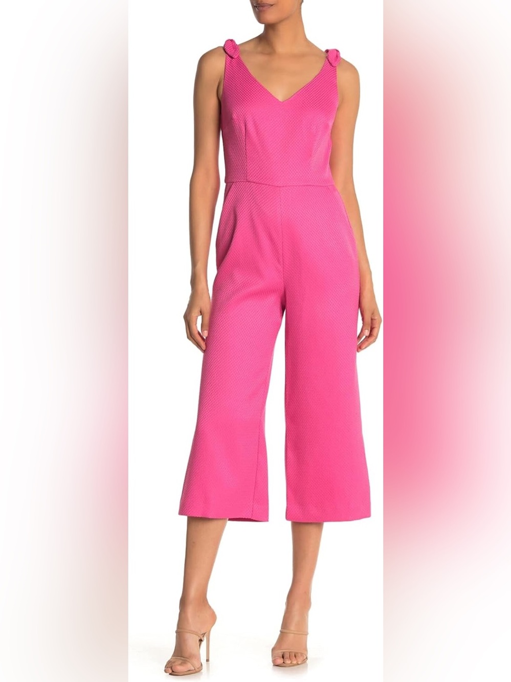 Trina Turk Hot Pink Wide Leg Cropped Jumpsuit Size 0